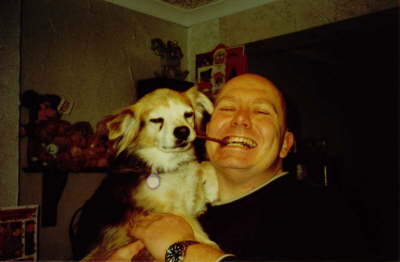 Sharing a chew with Patch